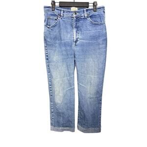 St Johns Bay Jeans Women's Size 14P Petite Medium Wash Rolled Cuffed Stretch